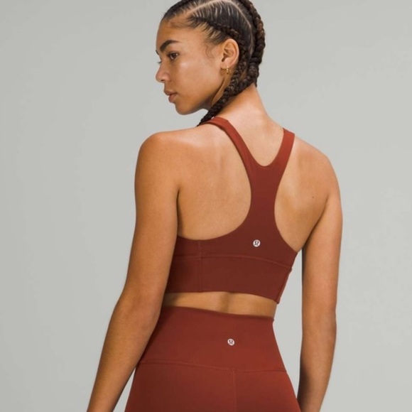 Lululemon Wunder Train Long-Line Bra Medium Support in Dark Terracotta Size 8 - Picture 6 of 6